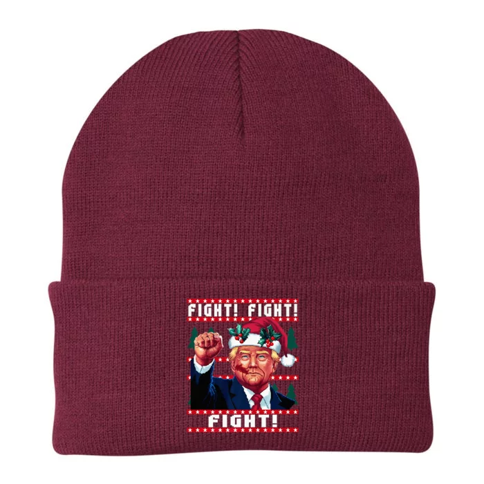 Trump Pa Shooting Rally Fight Fight! Ugly Sweater Christmas Premium= Knit Cap Winter Beanie