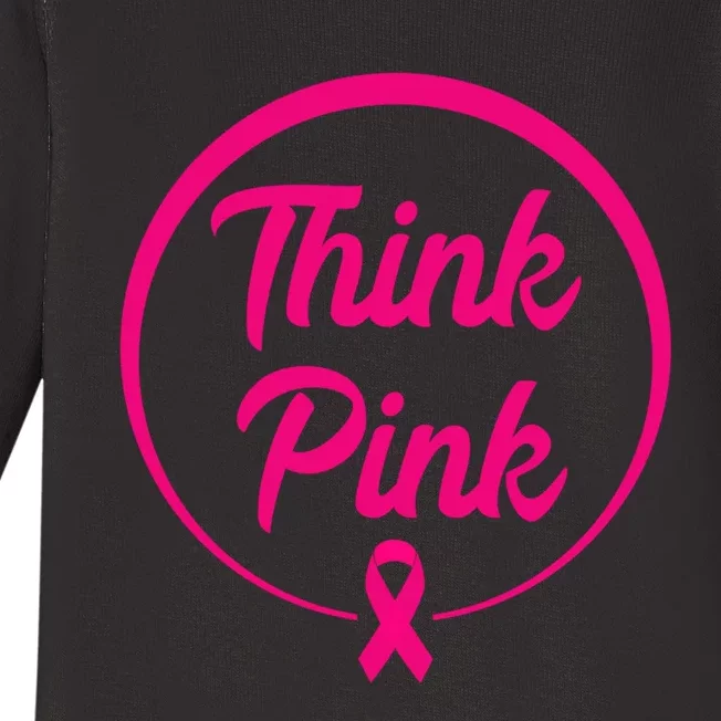 Think Pink Shirt Breast Cancer Awareness Long Sleeve Baby Long Sleeve Bodysuit