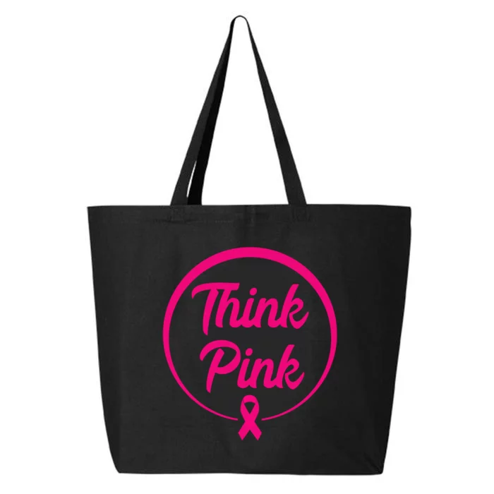 Think Pink Shirt Breast Cancer Awareness Long Sleeve 25L Jumbo Tote