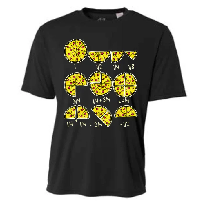 Teachers Pizza Salami Cheese Quick Math Fractions Cooling Performance Crew T-Shirt