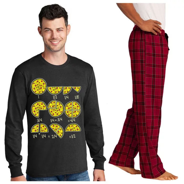 Teachers Pizza Salami Cheese Quick Math Fractions Long Sleeve Pajama Set