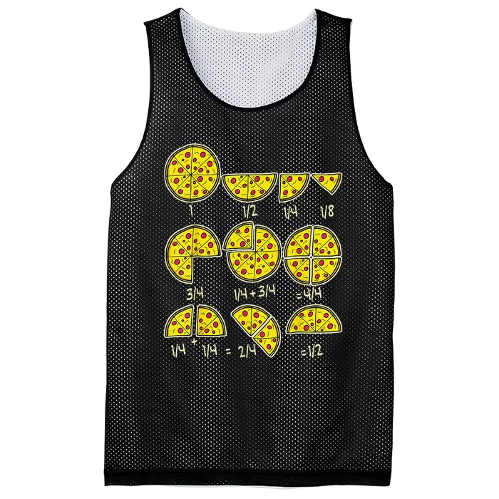 Teachers Pizza Salami Cheese Quick Math Fractions Mesh Reversible Basketball Jersey Tank