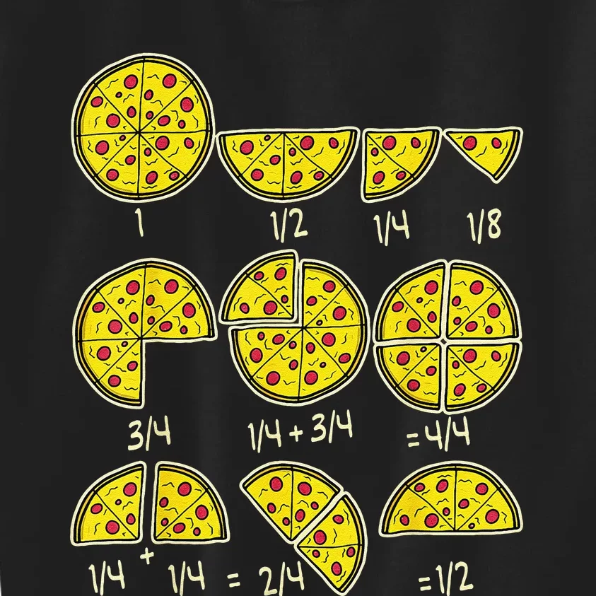 Teachers Pizza Salami Cheese Quick Math Fractions Kids Sweatshirt