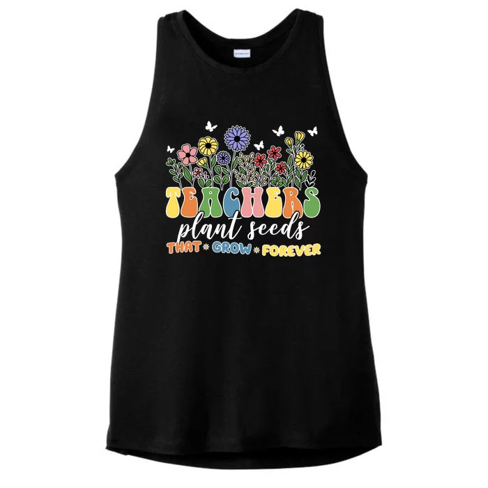 Teachers Plant Seeds That Grow Forever Ladies Tri-Blend Wicking Tank