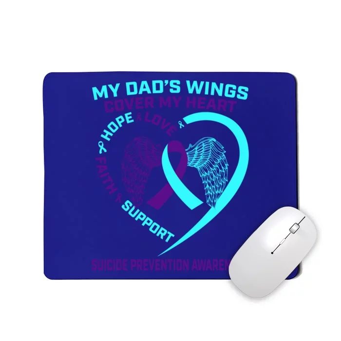 Teal Purple Suicide Prevention Awareness Dad Father Wings Gift Mousepad