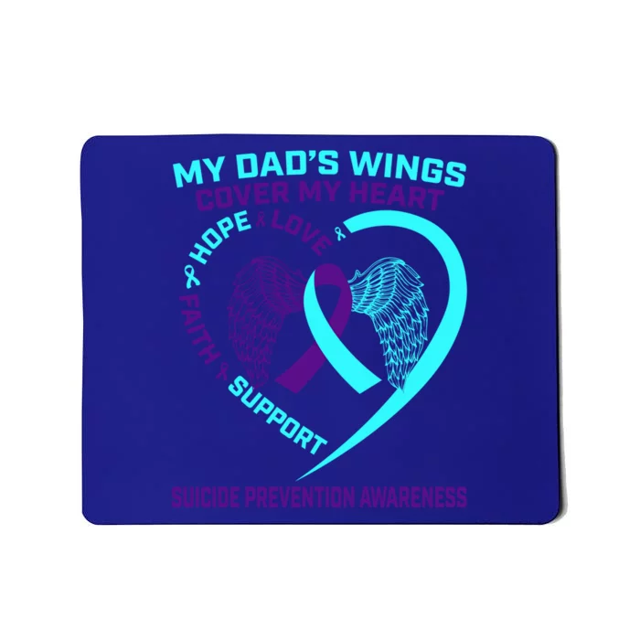 Teal Purple Suicide Prevention Awareness Dad Father Wings Gift Mousepad