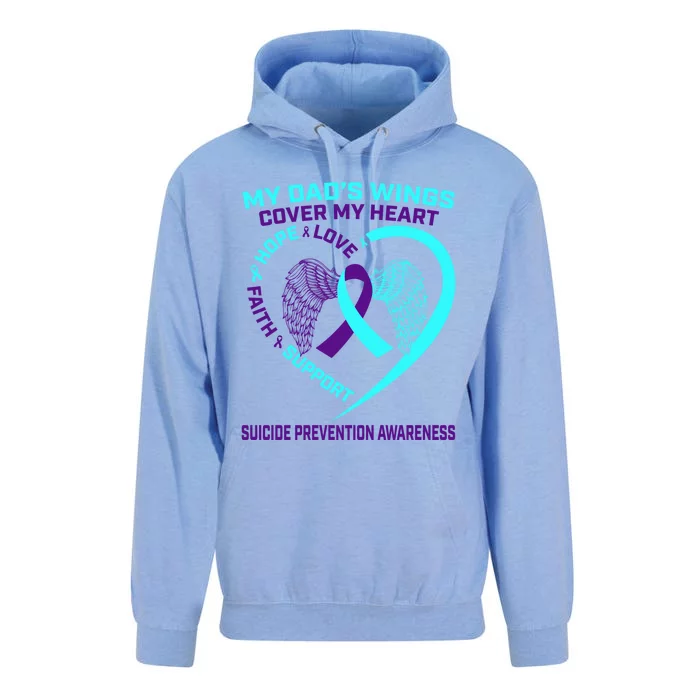 Teal Purple Suicide Prevention Awareness Dad Father Wings Gift Unisex Surf Hoodie