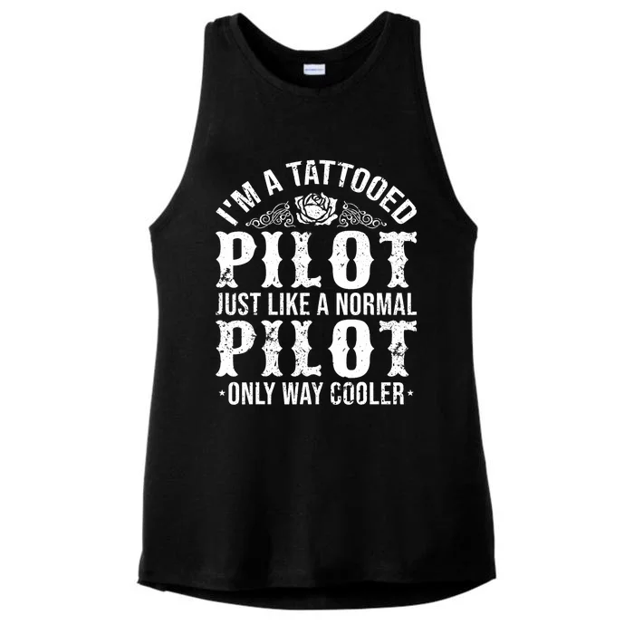 Tattooed Pilot Ladies Tri-Blend Wicking Tank