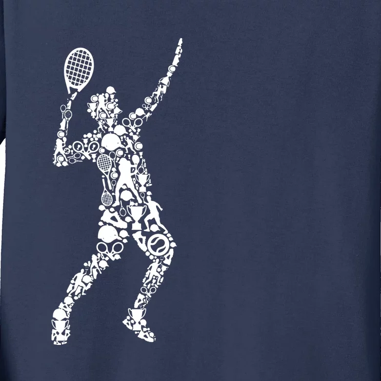 Tennis Player Kids Long Sleeve Shirt