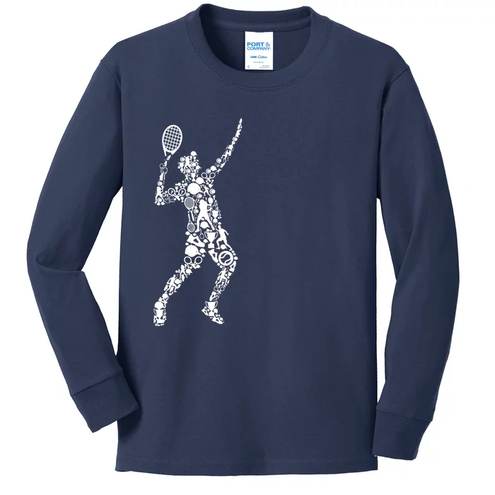 Tennis Player Kids Long Sleeve Shirt