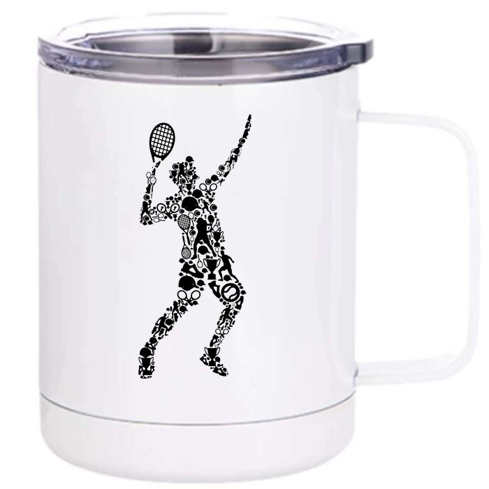 Tennis Player Front & Back 12oz Stainless Steel Tumbler Cup