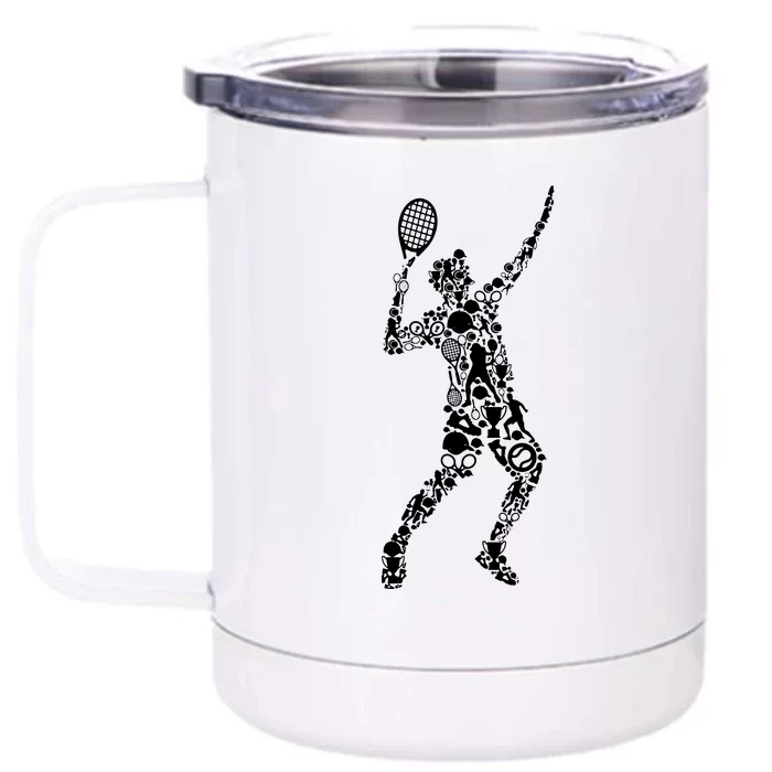 Tennis Player Front & Back 12oz Stainless Steel Tumbler Cup