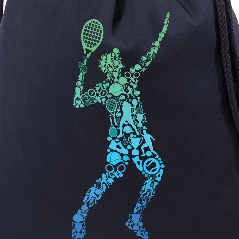 Tennis Player Drawstring Bag