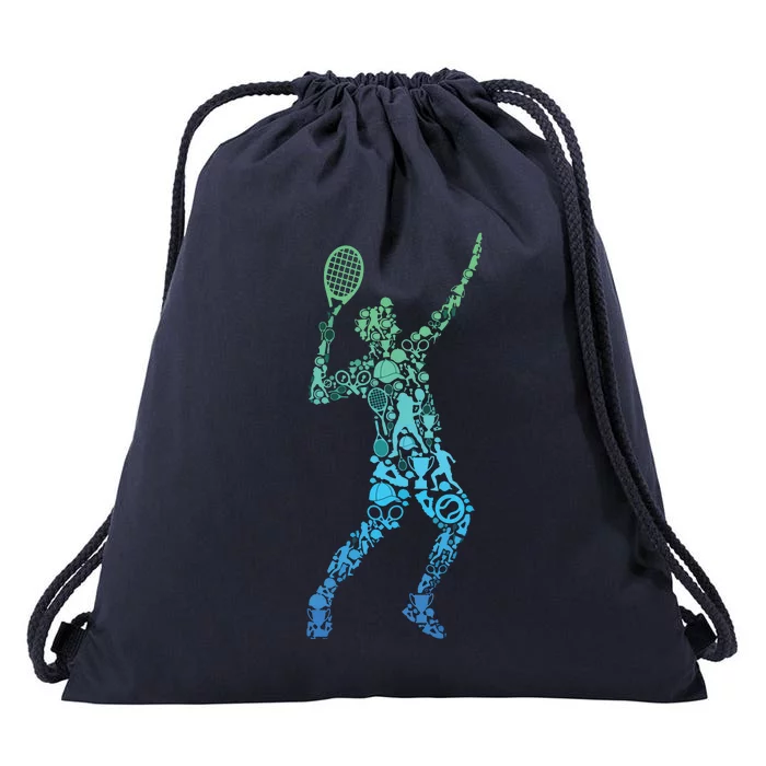 Tennis Player Drawstring Bag