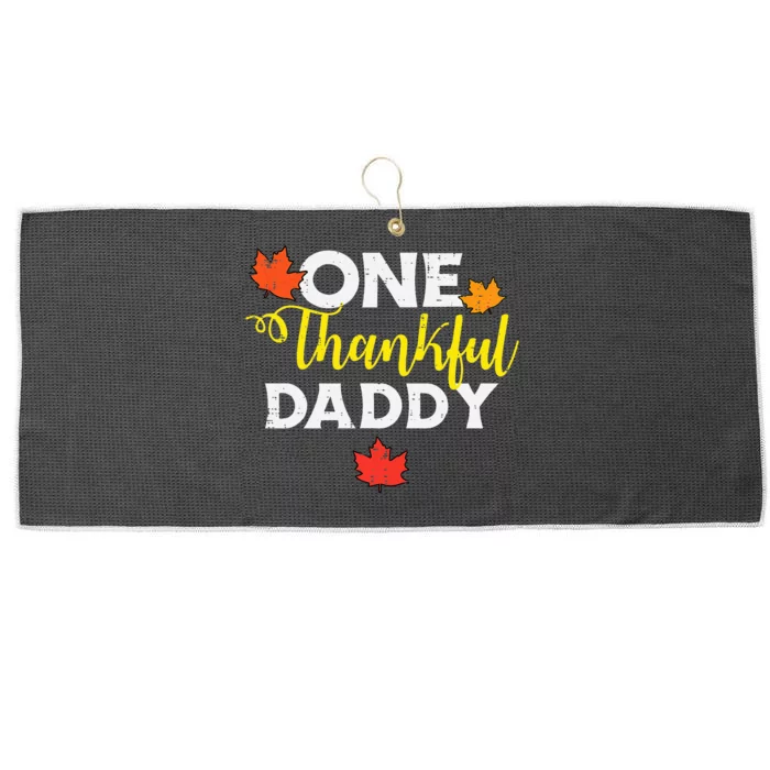 Thankful Papa Thanksgiving Family Matching for Dad Large Microfiber Waffle Golf Towel