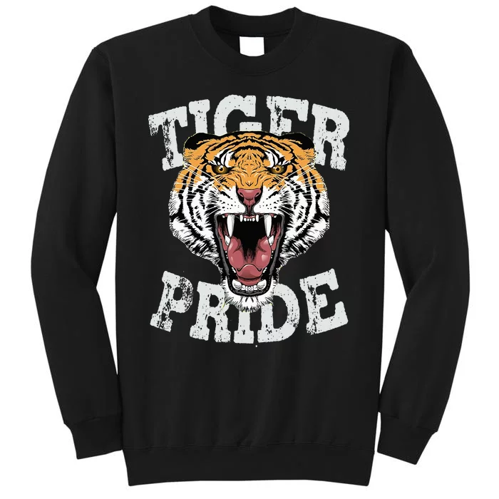 Tiger Pride Tiger Mascot Vintage School Sports Team Football Sweatshirt