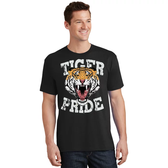 Tiger Pride Tiger Mascot Vintage School Sports Team Football T-Shirt