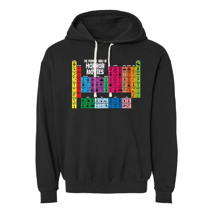 The Periodic Table Of Horror Movies Chemistry Science Garment-Dyed Fleece Hoodie