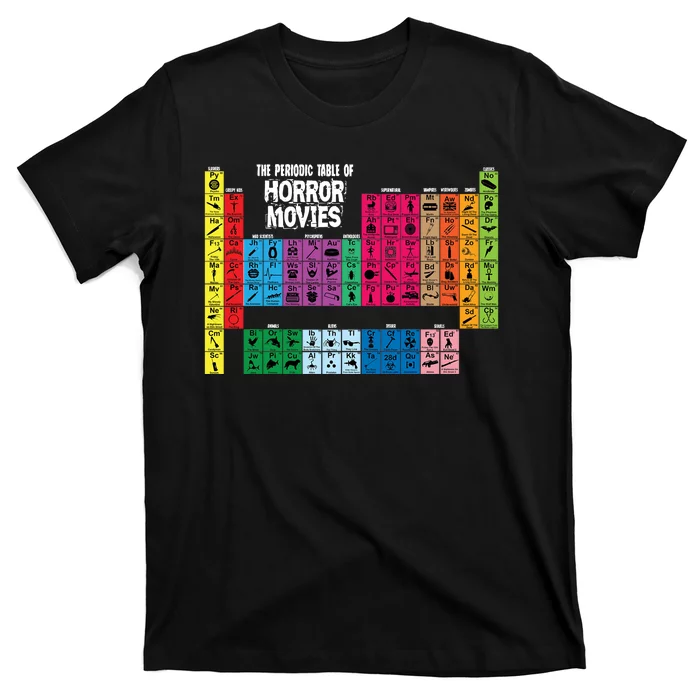 The Periodic Table Of Horror Movies Chemistry Science T-Shirt