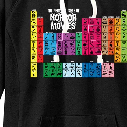 The Periodic Table Of Horror Movies Chemistry Science Women's Fleece Hoodie