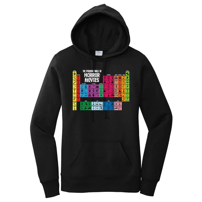 The Periodic Table Of Horror Movies Chemistry Science Women's Pullover Hoodie