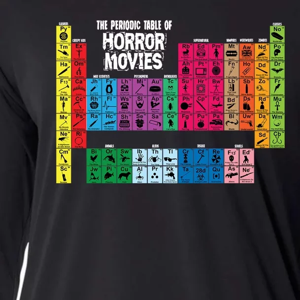 The Periodic Table Of Horror Movies Chemistry Science Cooling Performance Long Sleeve Crew