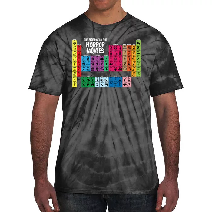 The Periodic Table Of Horror Movies Chemistry Science Tie-Dye T-Shirt