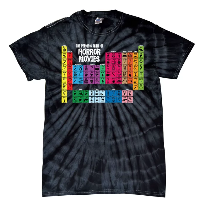 The Periodic Table Of Horror Movies Chemistry Science Tie-Dye T-Shirt