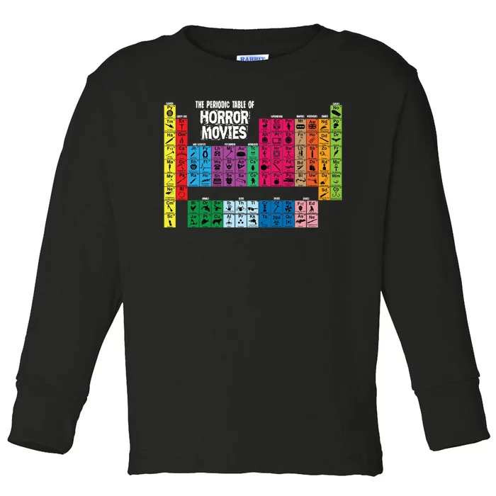 The Periodic Table Of Horror Movies Chemistry Science Toddler Long Sleeve Shirt