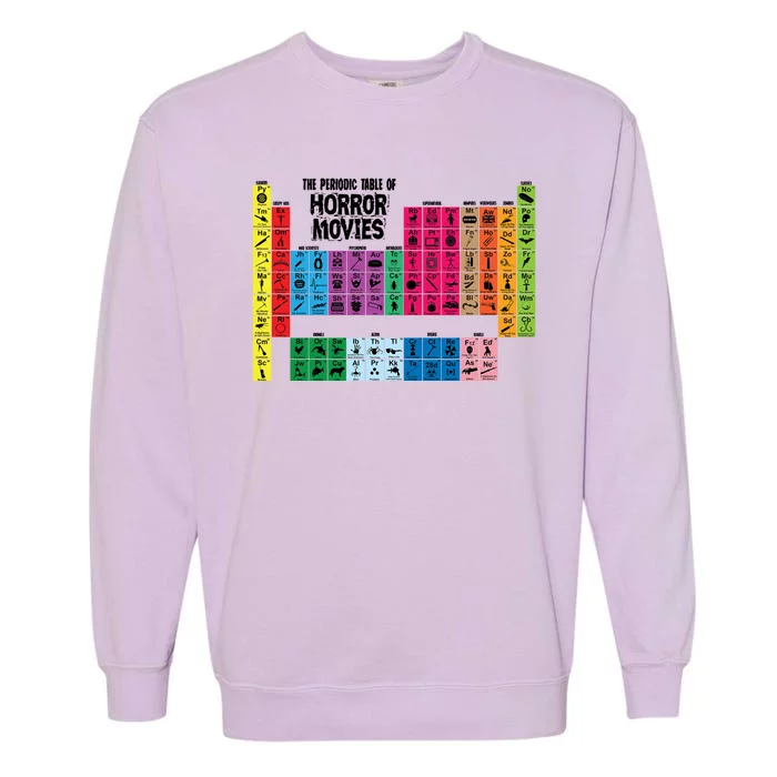 The Periodic Table Of Horror Movies Chemistry Science Garment-Dyed Sweatshirt