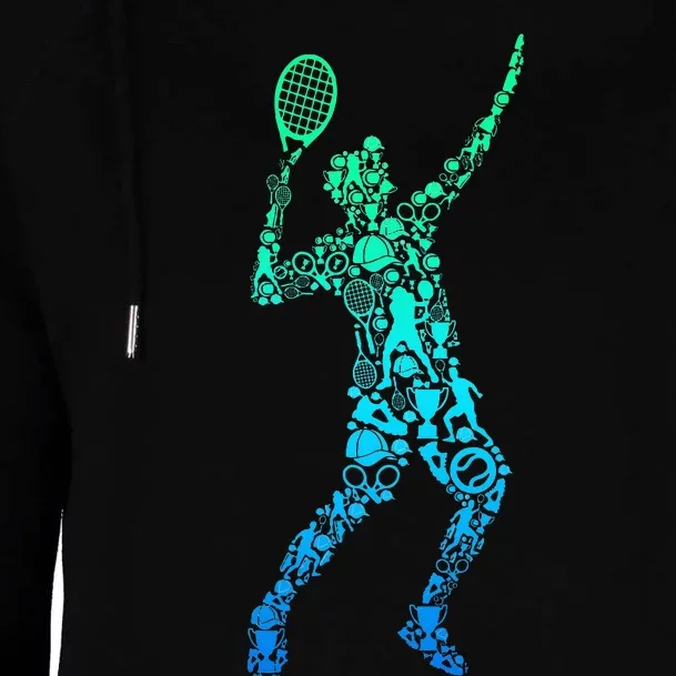 Tennis Player Womens Funnel Neck Pullover Hood