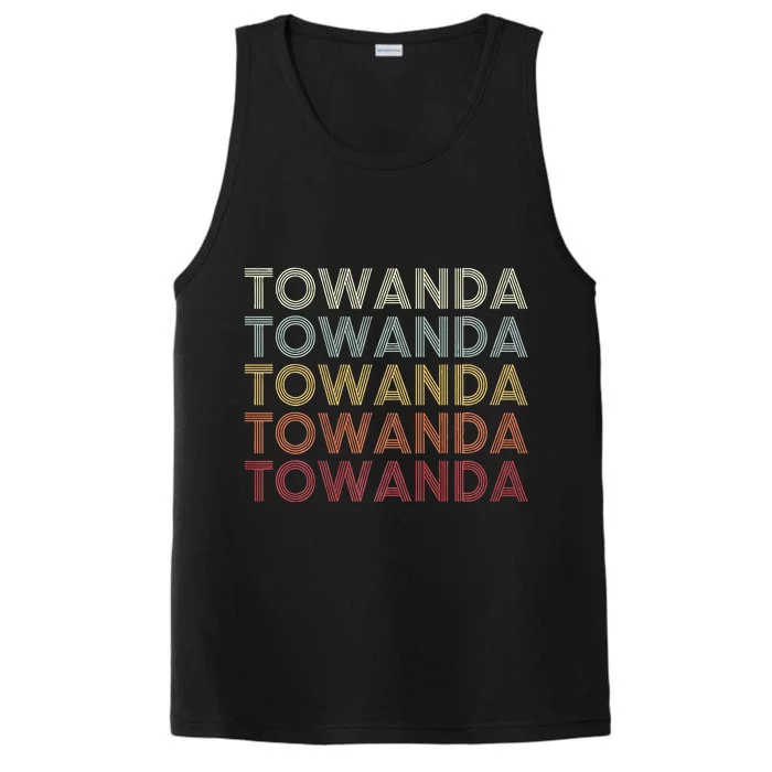 Towanda Pennsylvania Towanda PA Retro Vintage Text Performance Tank