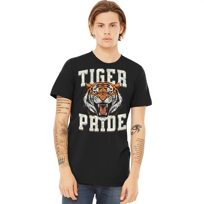 Tiger Pride Tiger Mascot Vintage School Sports Team Premium T-Shirt