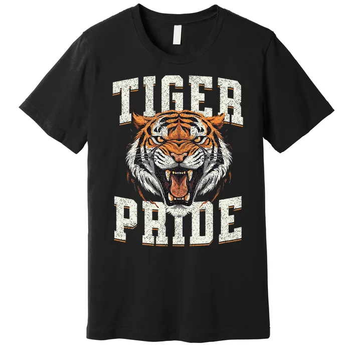 Tiger Pride Tiger Mascot Vintage School Sports Team Premium T-Shirt