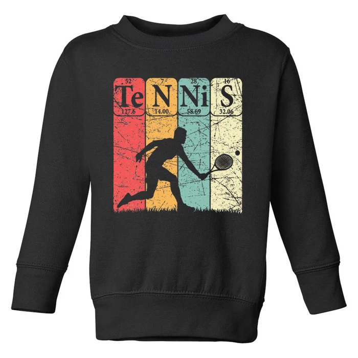 Tennis Periodic Table Elements Tennis Player Nerd Vintage Toddler Sweatshirt