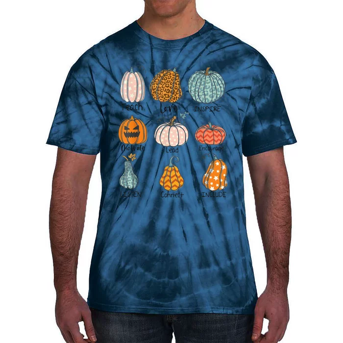 Teacher Pumpkins Trick Or Teach Halloween Teach Love Inspire Tie-Dye T-Shirt