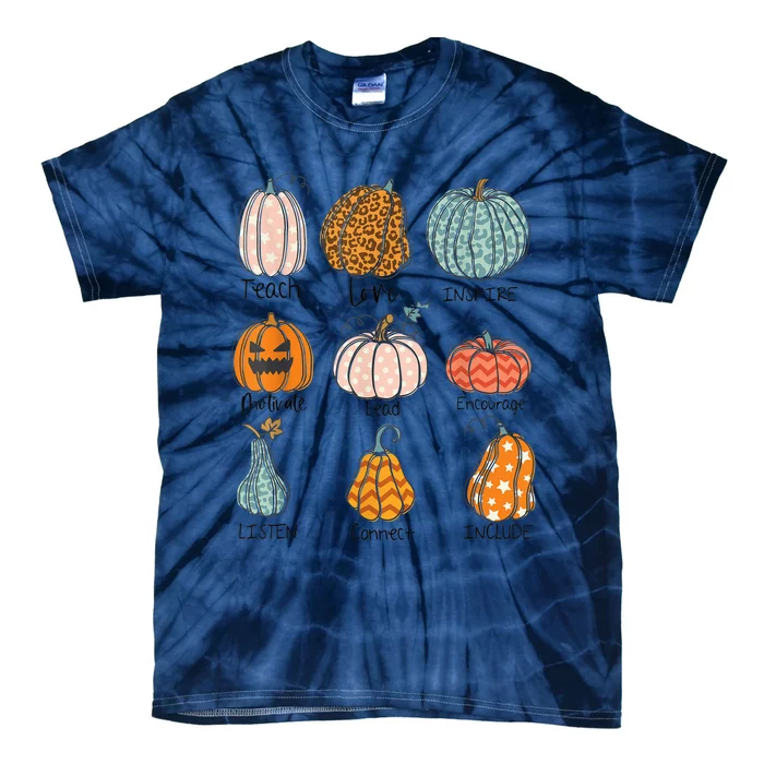 Teacher Pumpkins Trick Or Teach Halloween Teach Love Inspire Tie-Dye T-Shirt