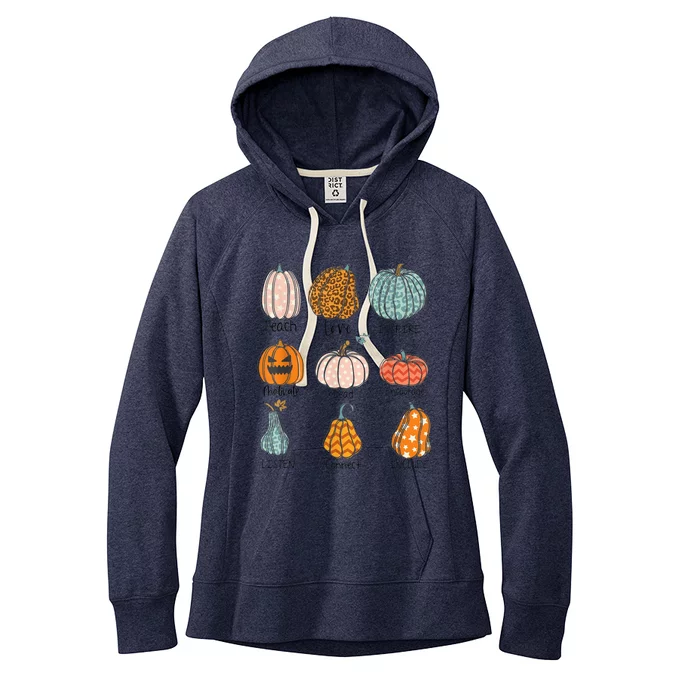 Teacher Pumpkins Trick Or Teach Halloween Teach Love Inspire Women's Fleece Hoodie