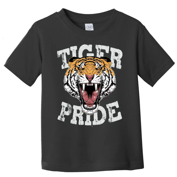 Tiger Pride Tiger Mascot Vintage School Sports Team Football Toddler T-Shirt