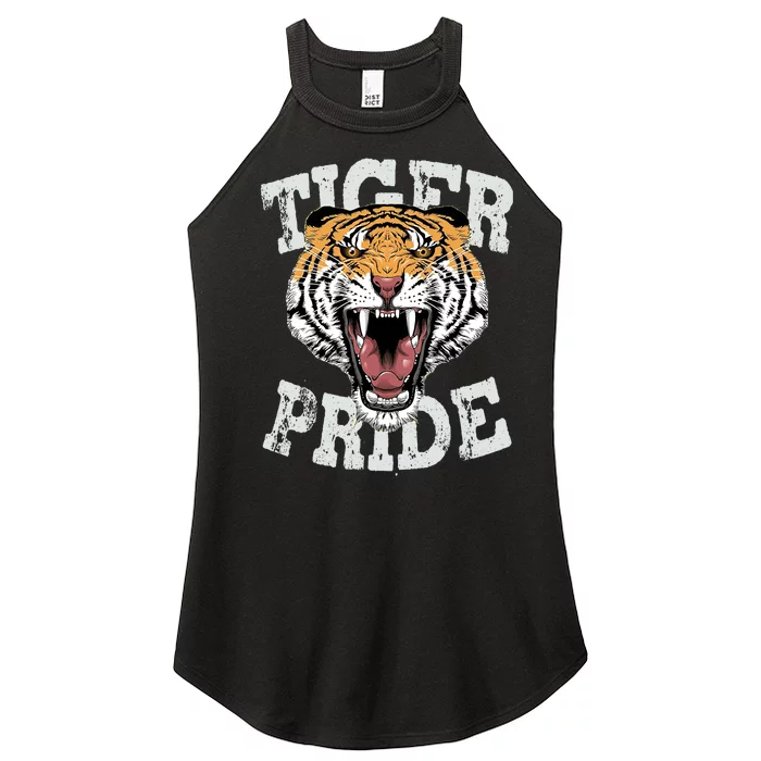 Tiger Pride Tiger Mascot Vintage School Sports Team Football Women’s Perfect Tri Rocker Tank