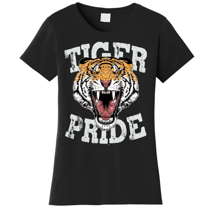 Tiger Pride Tiger Mascot Vintage School Sports Team Football Women's T-Shirt