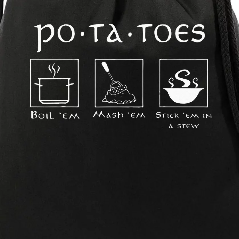 Taters Po Ta Toes Potato Tater Drawstring Bag