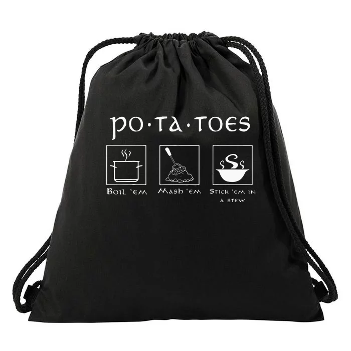 Taters Po Ta Toes Potato Tater Drawstring Bag