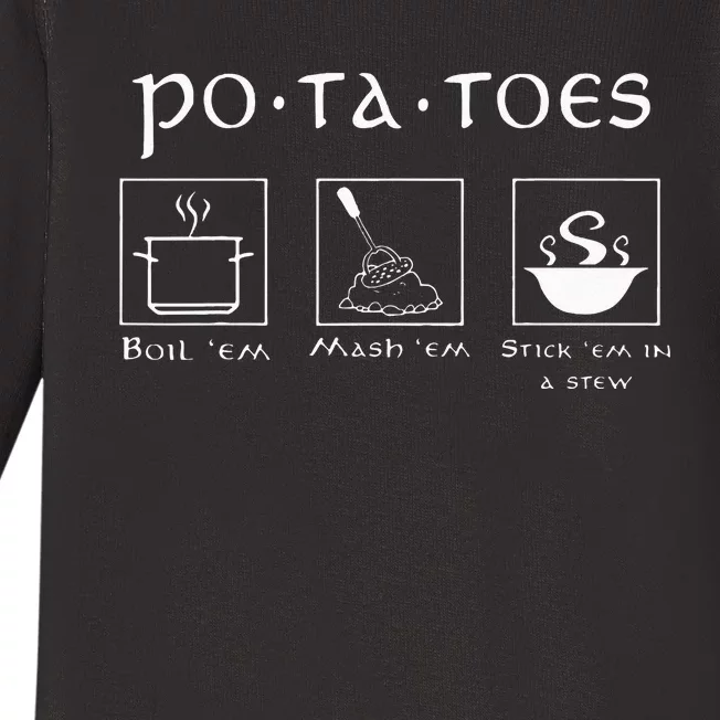 Taters Po Ta Toes Potato Tater Baby Long Sleeve Bodysuit