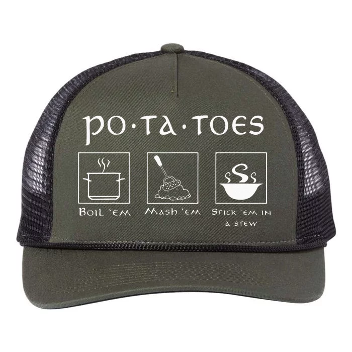 Taters Po Ta Toes Potato Tater Retro Rope Trucker Hat Cap