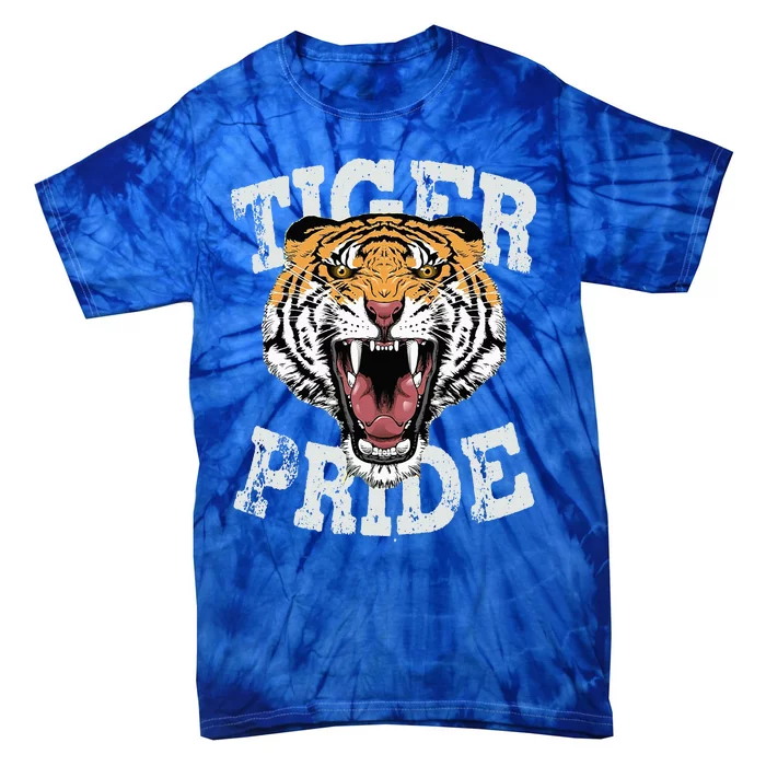 Tiger Pride Tiger Mascot Vintage School Sports Tie-Dye T-Shirt