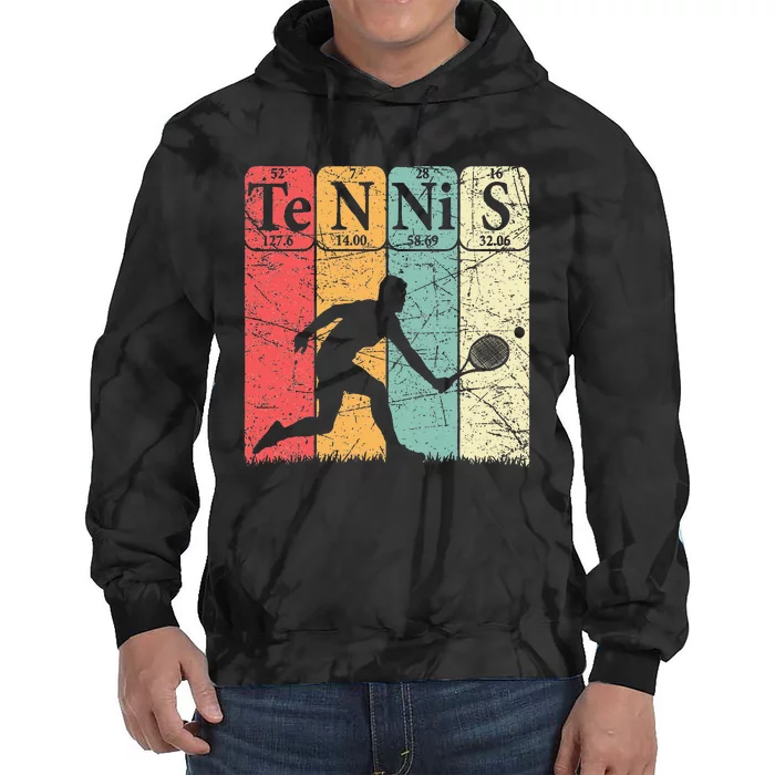 Tennis Periodic Table Elements Tennis Player Nerd Vintage Tie Dye Hoodie