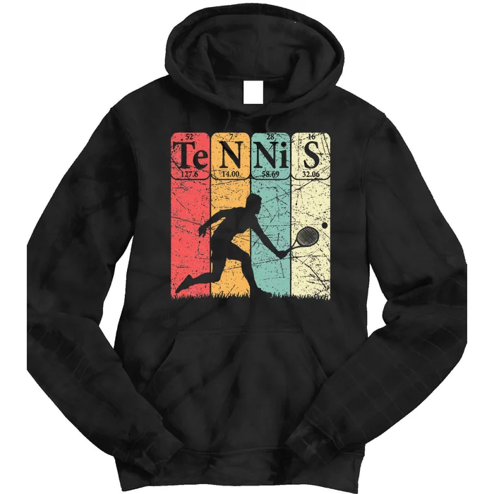 Tennis Periodic Table Elements Tennis Player Nerd Vintage Tie Dye Hoodie