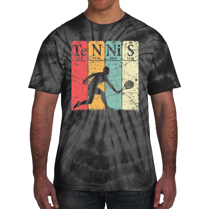 Tennis Periodic Table Elements Tennis Player Nerd Vintage Tie-Dye T-Shirt