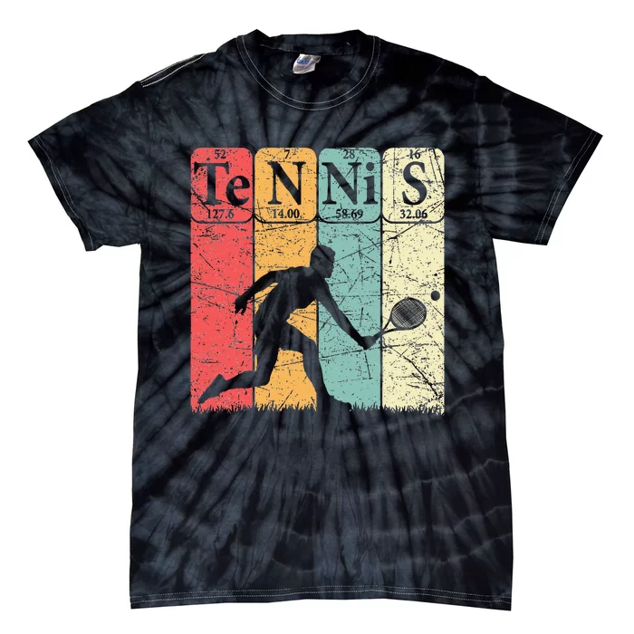 Tennis Periodic Table Elements Tennis Player Nerd Vintage Tie-Dye T-Shirt